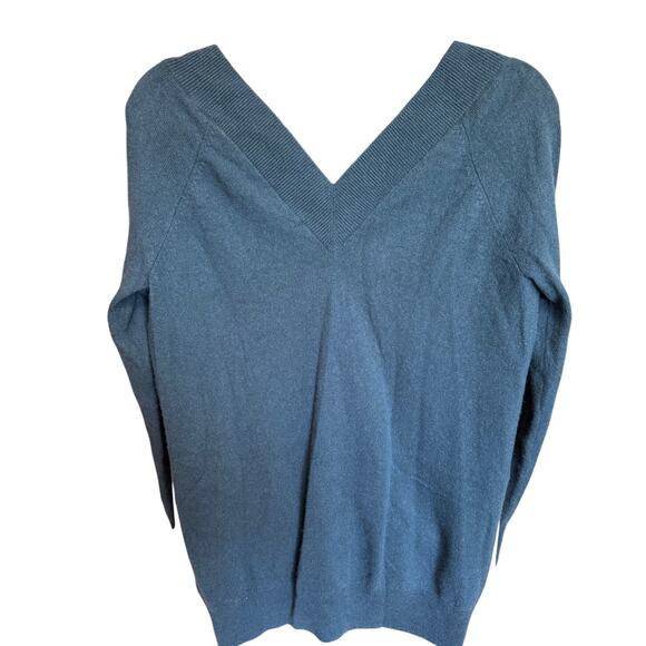 Equipment Femme Lilou V Neck Sweater Cashmere Forest Green Size Medium - Picture 6 of 10